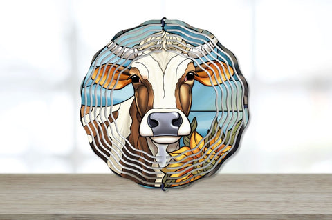 Stained Glass Cow Wind Spinner Sublimation Designs Bundle Sublimation Regulrcrative 