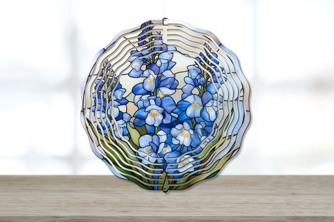 Stained Glass Delphinium Flowers Wind Spinner Sublimation Bundle Sublimation Regulrcrative 