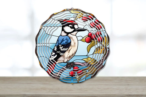 Stained Glass Downy Bird Wind Spinner Bundle Sublimation Regulrcrative 