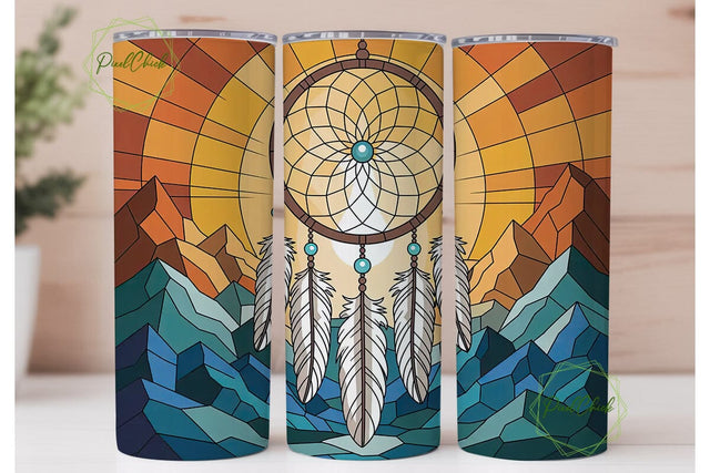 Stained Glass Dreamcatcher 20oz Tumbler Sublimation PixelChick 