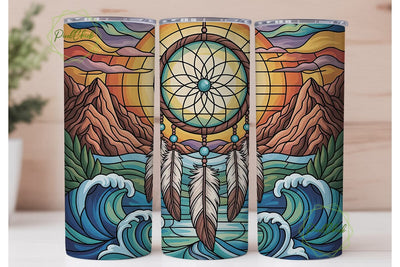 Stained Glass Dreamcatcher 20oz Tumbler Sublimation PixelChick 