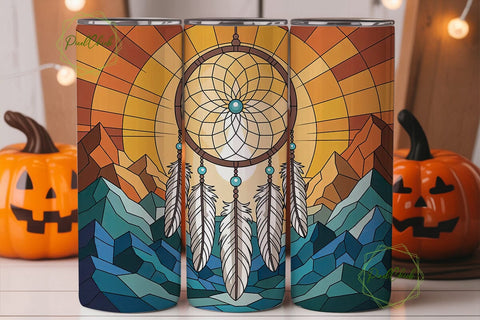 Stained Glass Dreamcatcher 20oz Tumbler Sublimation PixelChick 