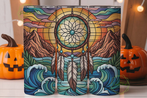 Stained Glass Dreamcatcher 20oz Tumbler Sublimation PixelChick 