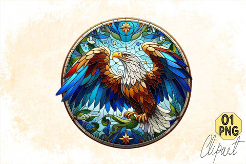 Stained Glass Eagle Clipart Sublimation Clipart Sublimation SVGArt 