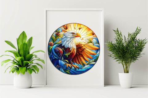 Stained Glass Eagle Clipart Sublimation Clipart Sublimation SVGArt 