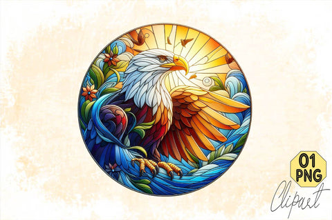 Stained Glass Eagle Clipart Sublimation Clipart Sublimation SVGArt 