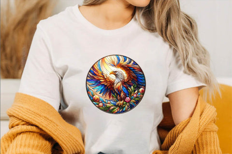 Stained Glass Eagle Clipart Sublimation SVGArt 