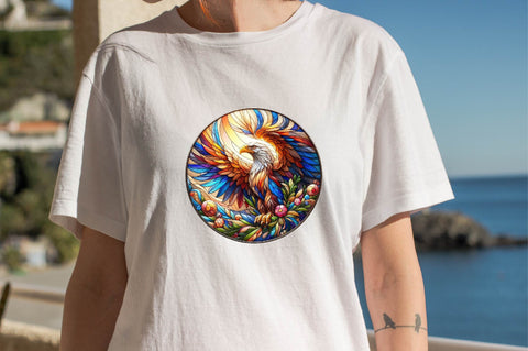 Stained Glass Eagle Clipart Sublimation SVGArt 