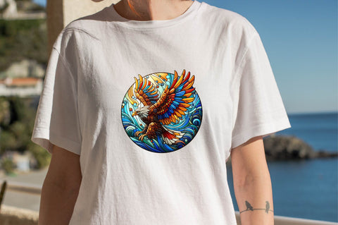 Stained Glass Eagle Clipart Sublimation SVGArt 