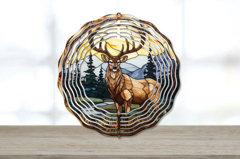 Stained Glass Elk Wind Spinner Bundle Sublimation Regulrcrative 