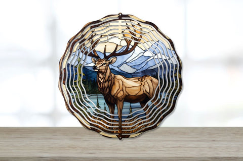 Stained Glass Elk Wind Spinner Bundle Sublimation Regulrcrative 
