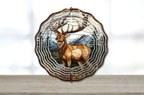 Stained Glass Elk Wind Spinner Bundle Sublimation Regulrcrative 