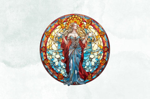 Stained Glass Fantasy Goddess Bundle Sublimation Designangry 