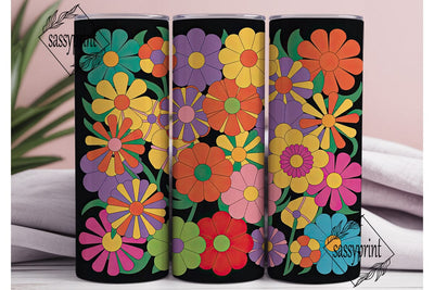 Stained Glass Floral 20oz Tumbler Wrap Sublimation sassyprint 