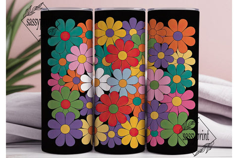 Stained Glass Floral 20oz Tumbler Wrap Sublimation sassyprint 