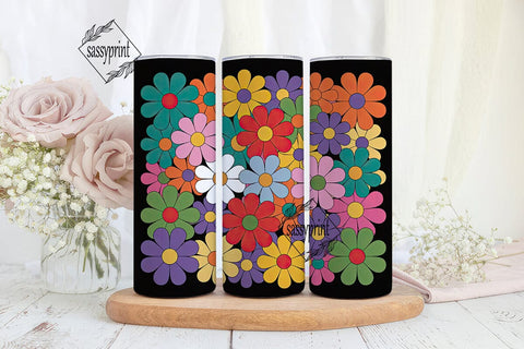 Stained Glass Floral 20oz Tumbler Wrap Sublimation sassyprint 
