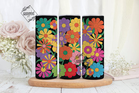 Stained Glass Floral 20oz Tumbler Wrap Sublimation sassyprint 