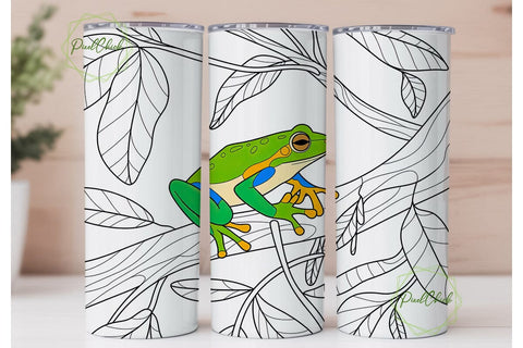 Stained Glass Frog 20oz Tumbler Wrap Sublimation PixelChick 