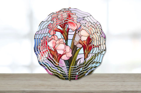 Stained Glass Gladiolus Flowers Wind Spinner Sublimationns Bundle Sublimation Regulrcrative 