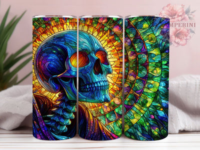 Stained Glass Gothic Zombie Tumbler, Stained Glass Zombie Wrap, 20oz Tumbler Sublimation, Creepy Glass Art Design, Undead Halloween Tumbler, Gothic Zombie Wrap, Horror Stained Glass Style Sublimation Li Zamperini 