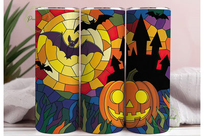 Stained Glass Halloween 20oz Tumbler Sublimation PixelChick 
