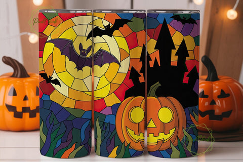 Stained Glass Halloween 20oz Tumbler Sublimation PixelChick 