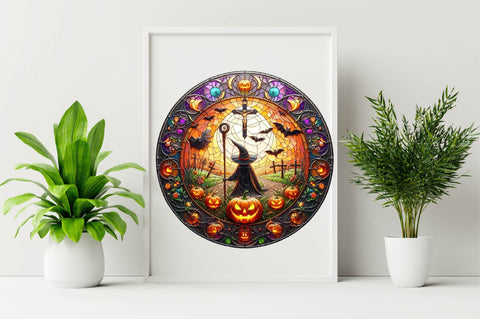 Stained Glass Halloween Art Sublimation Clipart Bundle Sublimation SVGArt 