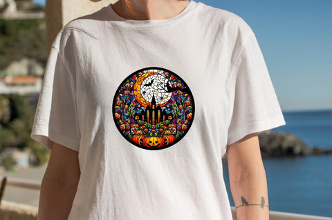 Stained Glass Halloween Art Sublimation Clipart Bundle Sublimation SVGArt 