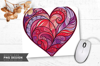 Stained Glass Heart Mouse Pad PNG Design Sublimation Regulrcrative 