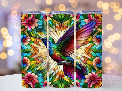 Stained Glass Hummingbird 20oz Tumbler Wrap Sublimation Design, Straight Tapered Tumbler Wrap, Hummingbird Tumbler Png, Instant Digital Download Sublimation SvggirlplusArt 
