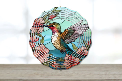 Stained Glass Hummingbird Png Wind Spinner Bundle Sublimation Regulrcrative 