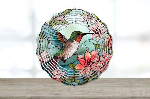 Stained Glass Hummingbird Png Wind Spinner Bundle Sublimation Regulrcrative 