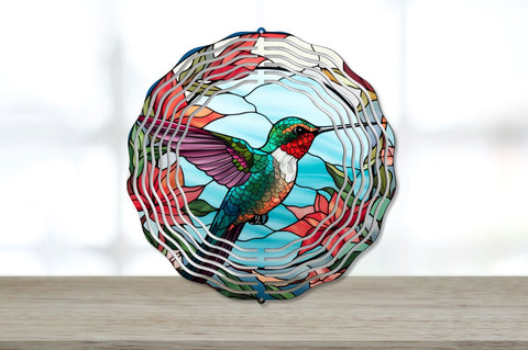 Stained Glass Hummingbird Wind Spinner Bundle Sublimation Regulrcrative 