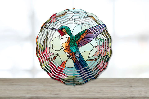 Stained Glass Hummingbird Wind Spinner Bundle Sublimation Regulrcrative 