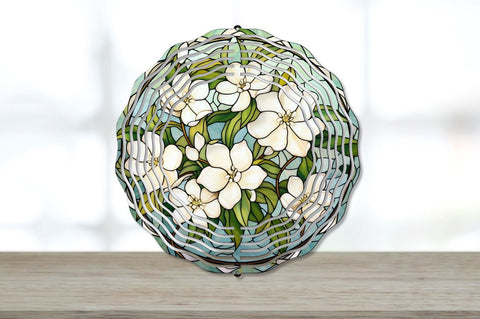 Stained Glass Jasmine Flowers Wind Spinner Bundle Sublimation Regulrcrative 