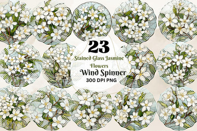 Stained Glass Jasmine Flowers Wind Spinner Sublimation Regulrcrative 