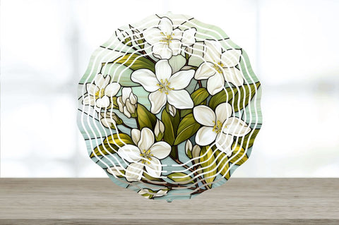 Stained Glass Jasmine Flowers Wind Spinner Sublimation Regulrcrative 