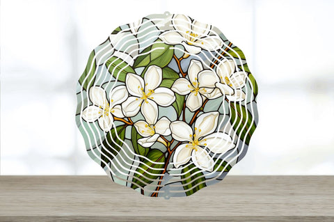 Stained Glass Jasmine Flowers Wind Spinner Sublimation Regulrcrative 