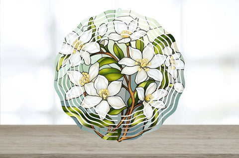 Stained Glass Jasmine Flowers Wind Spinner Sublimation Regulrcrative 