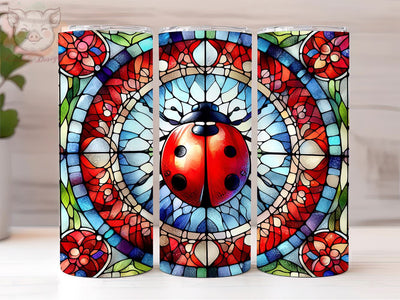 Stained Glass Ladybug 20oz Tumbler Png, Ladybug Sublimation Design, Digital, Digital Download PNG Sublimation Lara' s Designs 