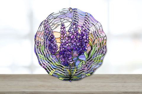 Stained Glass Lavender Wind Spinner Bundle Sublimation Regulrcrative 