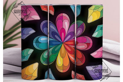 Stained Glass Mosaic 20oz Tumbler Wrap Sublimation sassyprint 
