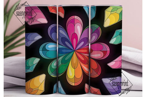 Stained Glass Mosaic 20oz Tumbler Wrap Sublimation sassyprint 
