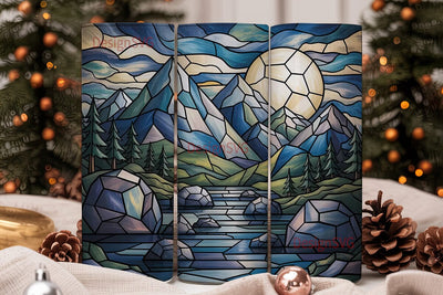 Stained Glass Mountain 20oz Tumbler Wrap Sublimation DesignSVG 