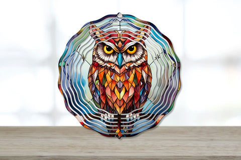 Stained Glass Owl Wind Spinner Sublimation Designs Bundle Sublimation Regulrcrative 