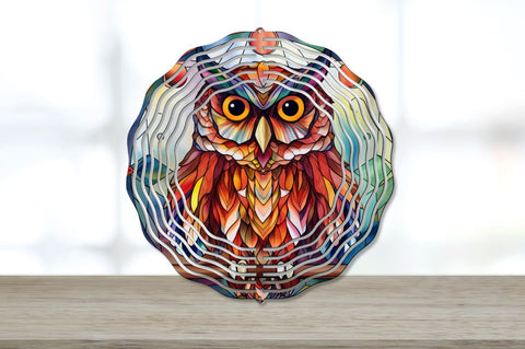 Stained Glass Owl Wind Spinner Sublimation Designs Bundle Sublimation Regulrcrative 