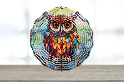Stained Glass Owl Wind Spinner Sublimation Designs Bundle Sublimation Regulrcrative 