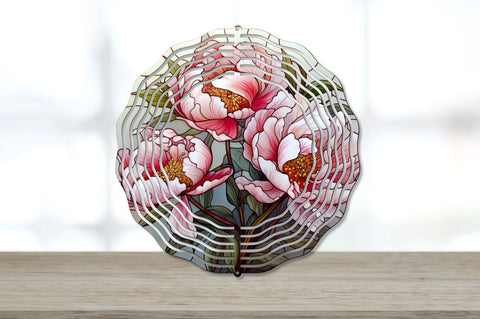 Stained Glass Peony Wind Spinner Sublimation Designs Bundle Sublimation Regulrcrative 