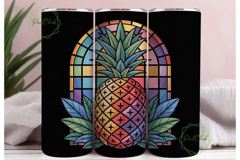 Stained Glass Pineapple 20oz Tumbler Sublimation PixelChick 