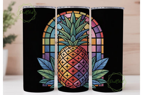 Stained Glass Pineapple 20oz Tumbler Sublimation PixelChick 